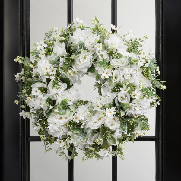 Lush White Hydrangea Wreath