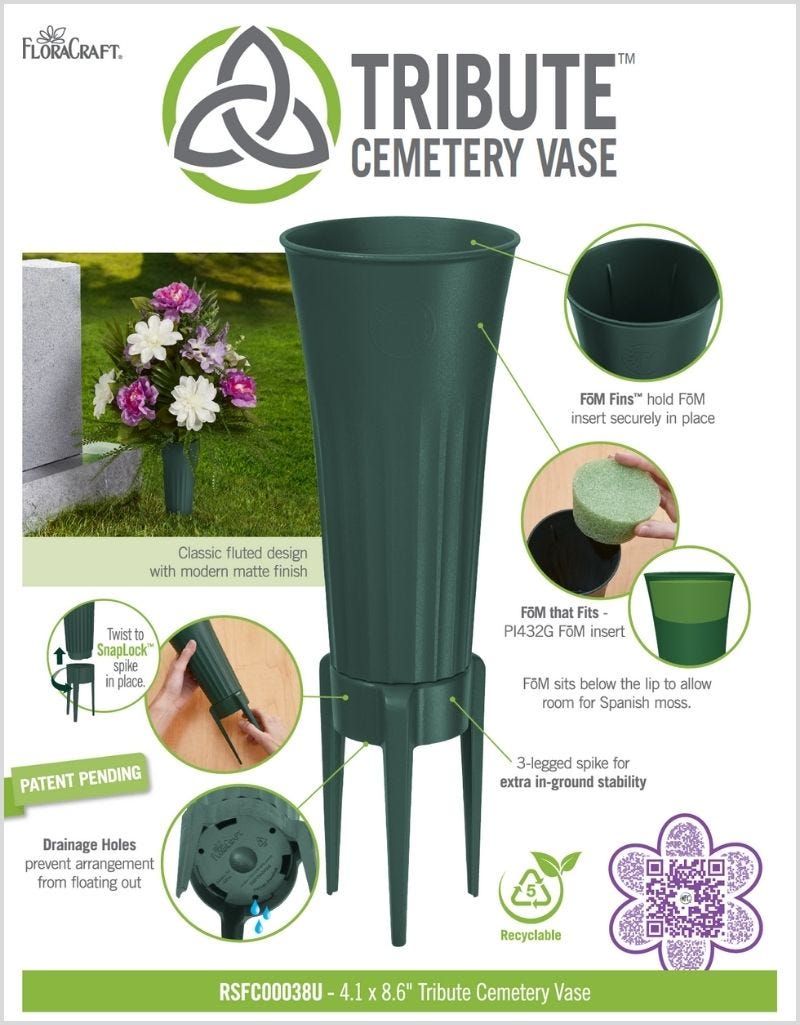 Tribute Cemetery Vase Slip Sheet Cover