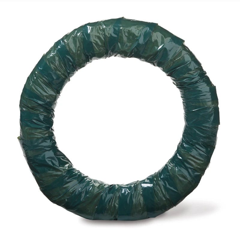 Green-Wrapped Decorative Straw Wreath Form (CPG) product image